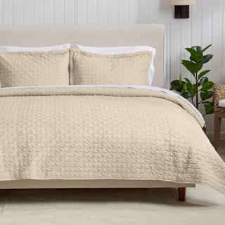 3-Piece Textured Quilt Set - Emeline Collection