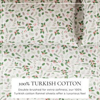 Premium Turkish Cotton Lodge-Theme Flannel Sheet Set