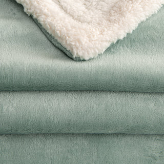 Cozy Plush Velvet & Sherpa Reversible Throw Blanket