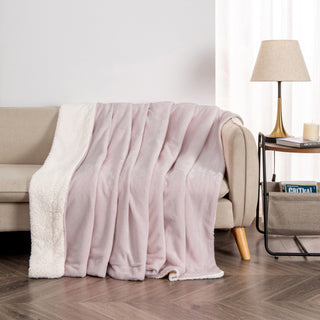 Cozy Plush Velvet & Sherpa Reversible Throw Blanket