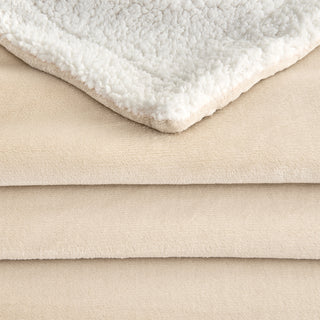 Cozy Plush Velvet & Sherpa Reversible Throw Blanket