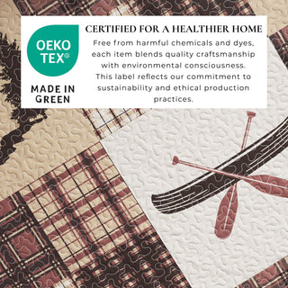 Rustic Lodge Patchwork Microfiber Reversible Quilt Set With Shams
