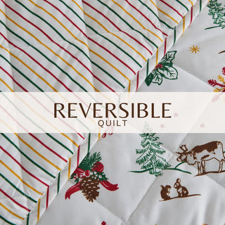 Cheerful Colorful Christmas Quilt Set
