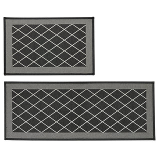 2 Pack Woven Trellis Machine Washable Accent Area Rug & Runner - Lysandra Collection