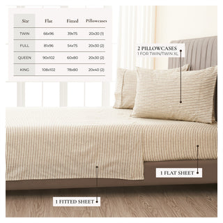Premium Striped Microfiber Sheet Set
