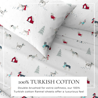 Premium Turkish Cotton Lodge-Theme Flannel Sheet Set