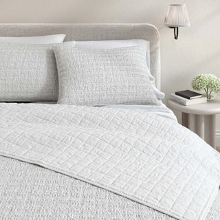 100% Cotton Garment Washed Honeycomb Waffle Quilt and Sham Set