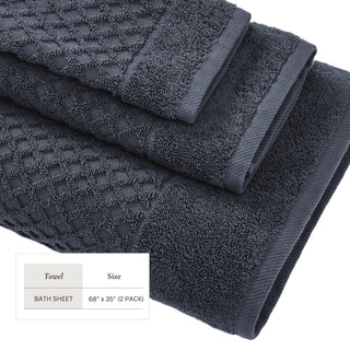 Ultra-Soft 100% Cotton Diamond Waffle Bath Towels