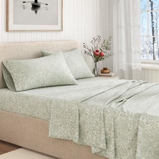 Turkish Cotton Winter Floral Printed Flannel Sheet Set