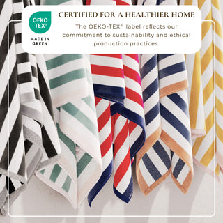 100% Cotton Stripe Border Oversized Beach Towel