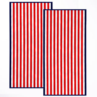 100% Cotton Stripe Border Oversized Beach Towel