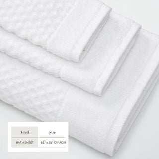 Ultra-Soft 100% Cotton Diamond Waffle Bath Towels