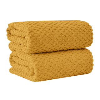 Ultra-Soft 100% Cotton Diamond Waffle Bath Towels