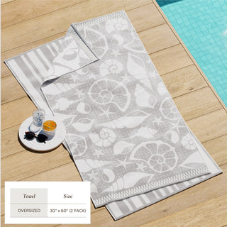 2 Pack 100% Cotton Printed Beach Towel