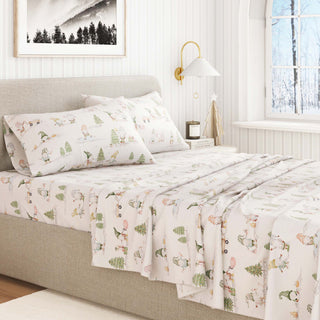 Premium Turkish Cotton Holiday Printed Flannel Sheet Set