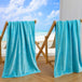Turquoise/Teal Palm Leaf & Stripe