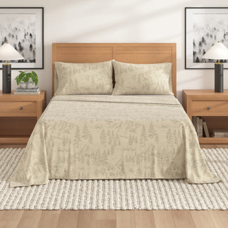 Premium Turkish Cotton Lodge Printed Flannel Sheet Set