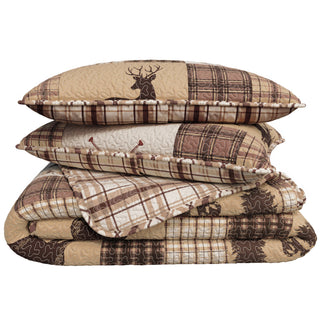 Rustic Patchwork Quilt Set With Shams