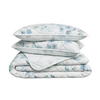 Watercolor Floral Quilt Set with Shams