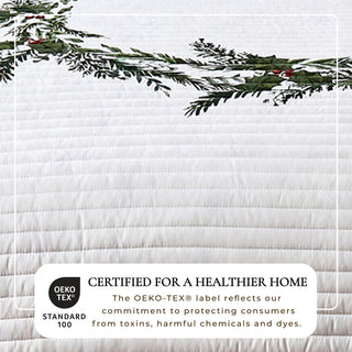 Holiday Floral Microfiber Reversible Quilt Set With Shams