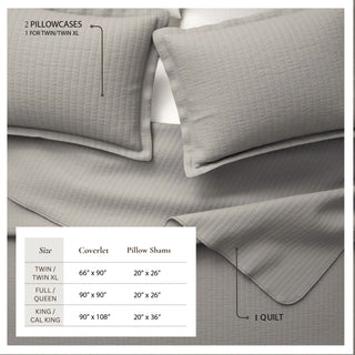 Detailed Channel Stitch Microfiber All-Season Quilt Set With Shams