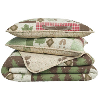Wildlife Patchwork Reversible Quilt Set With Shams