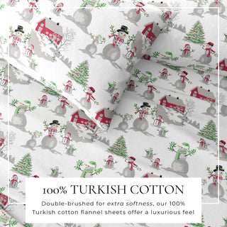 Premium Turkish Cotton Lodge Printed Flannel Sheet Set