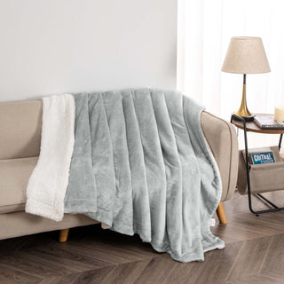 Cozy Plush Velvet & Sherpa Reversible Throw Blanket