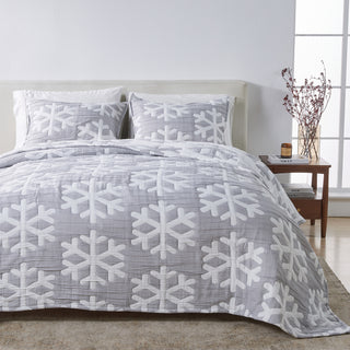 Patchwork Stitched Snowflake Quilt Set