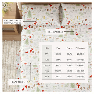Premium Turkish Cotton Lodge-Theme Flannel Sheet Set