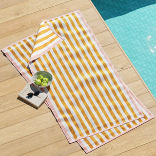 100% Cotton Stripe Border Oversized Beach Towel