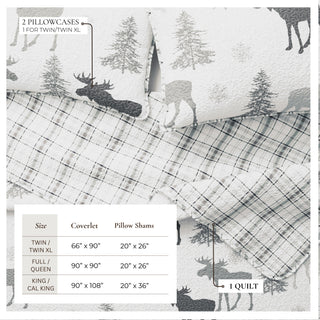 Reversible Moose Lodge Quilt Set With Shams