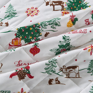 Cheerful Colorful Christmas Quilt Set