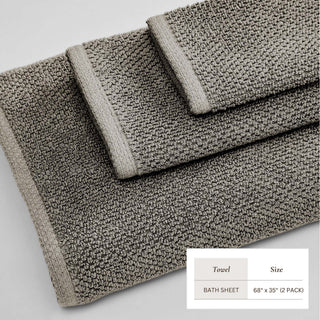 100% Cotton Absorbent & Quick-Dry Looped Bath Towels