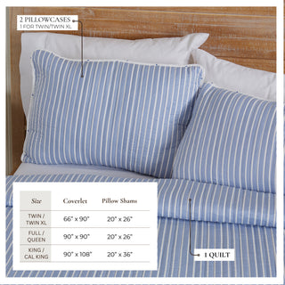 Reversible Striped Quilt Set With Shams