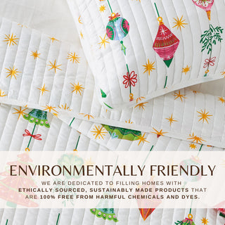 Cheerful Colorful Christmas Quilt Set