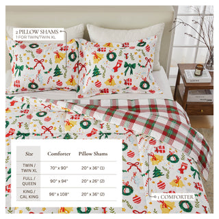 Christmas Down Alternative Comforter and Sham Set