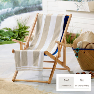 Premium 100% Cotton Cabana Stripe Beach Towels