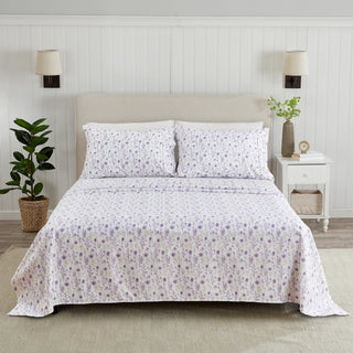 4 Piece Watercolor Floral Microfiber Sheet - Amara Collection