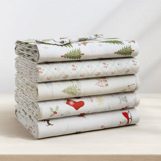 Premium Turkish Cotton Holiday Printed Flannel Sheet Set
