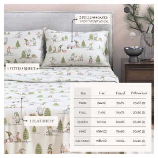 Premium Turkish Cotton Holiday Printed Flannel Sheet Set