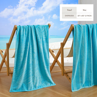 2 Pack 100% Cotton Printed Beach Towel