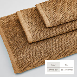 100% Cotton Absorbent & Quick-Dry Looped Bath Towels