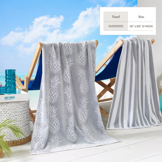 2 Pack 100% Cotton Printed Beach Towel