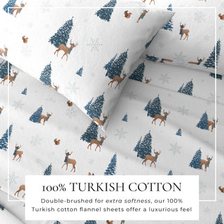 Premium Turkish Cotton Lodge-Theme Flannel Sheet Set