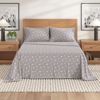 Premium Turkish Cotton Lodge Printed Flannel Sheet Set