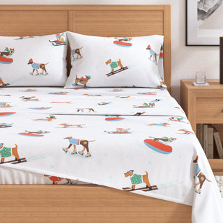 Premium Turkish Cotton Lodge-Theme Flannel Sheet Set