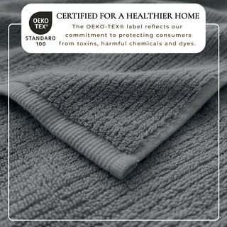 Turkish Cotton Ribbed 6-Piece Bath Towel Set