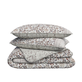 Border Floral Quilt Set With Shams