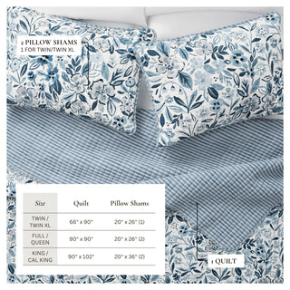 Coastal Floral Quilt Set with Shams